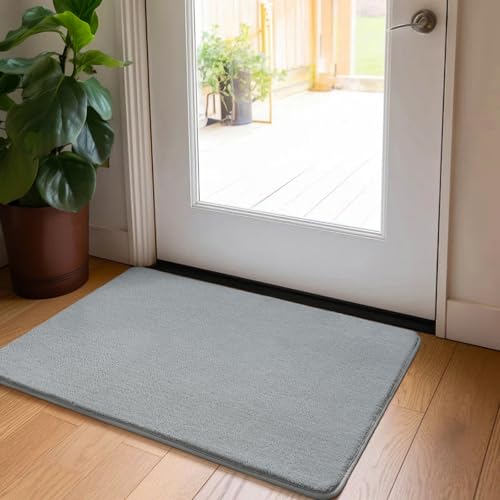 HOMORE 2x3 Small Grey Rug, Soft Memory Foam Rugs for Bedroom College Dorm | Throw Bedside Rug for Kids Room, Non Slip Washable Rugs for Indoor Entryway Entrance Kitchen - color: Grey, size: 2 x 3 Feet (Rectangular)