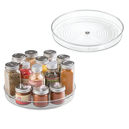 iDesign 9-Inch Lazy Susan Organizer - Small Lazy Susan Turntable for Cabinet or Pantry, 2-Pack, Clear - size: 9 Inch, style: Pack of 2