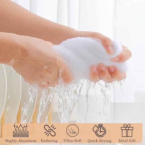 DishCloths Kitchen|Waffle Terry Weave Hand Towels|Cotton 12"x12" Reusable Dish Rags Washing Scrub Cleaning Dishes|Dish Bar Mop Towels Hand Wipes| washcloth |12 Pc Set-White