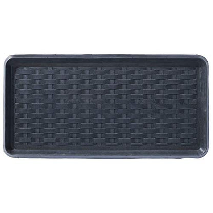 HF by LT Panama Weave Rubber Boot Tray, 32 x 16 inches, One-Piece Seamless Construction, Durable Vulcanized Rubber, Year Round Use Indoors or Outdoors, Black - color: Panama
