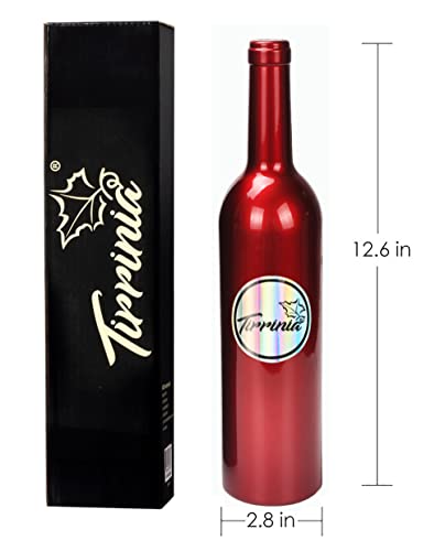 Wine Accessories Gift Set - Wine Bottle Corkscrew Opener Kit, Drip Ring, Foil Cutter and Wine Pourer and Stopper in Novelty Bottle-Shaped Case for Valentine's Gift, Red