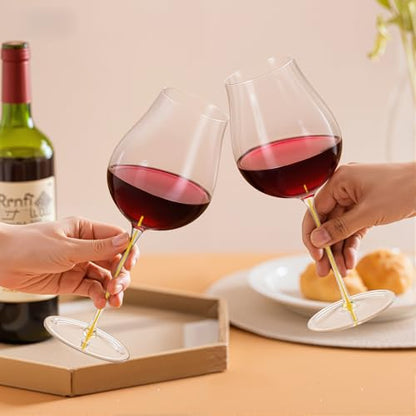 KAMMAK Crystal Red Wine Glasses Set of 2, 24.35 oz Stemmed Glasses, XY013 | Hand Blown, Bordeaux Wine Glasses, Thin Rim & Long Stem, Red & White, Daily Use, Wedding or Birthday Gift for Women - size: 8KPDSXY013