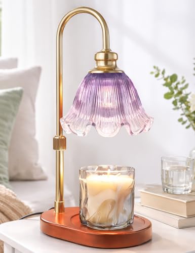 Candle Warmer Lamp with Timer, Christmas Decorations Indoor, Birthday Gifts for Women Mom, Warming Gifts for Office, Dorm, Apartment & New Home Decor - color: Lavender Purple