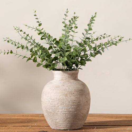 Vanselia Ceramic Flower Vase Home Decor - Small Farmhouse Table Vases Rustic Vintage Living Room Kitchen Bedroom Decorations for House Book Shelf Office Coffee Desk Dining Fireplace (6" Retro) - color: Retro-6" Xs