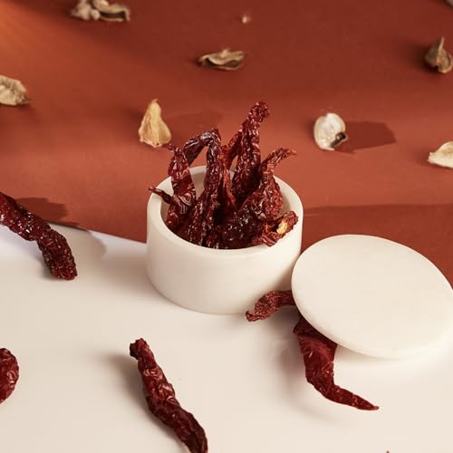 Queenza White Marble Salt Cellar with Lid – Handmade 3 Inch Marble Salt Bowl, Kosher Salt Keeper, Spice & Herb Container