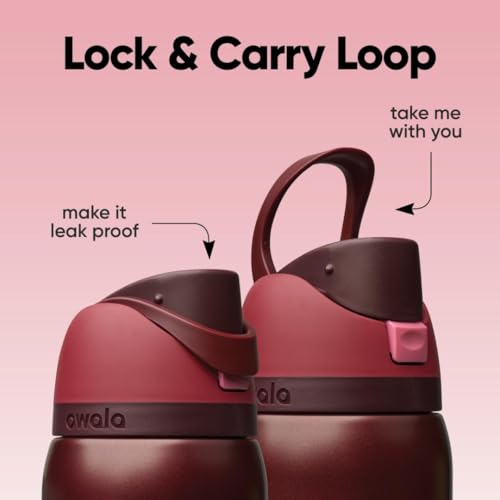 Owala FreeSip Stainless Steel Water Bottle 32 oz Black Cherry - color: Black Cherry, size: 32 Ounces