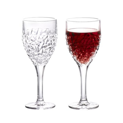 KAMMAK Crystal Red Wine Glasses Set of 2, 8.3 oz Stemmed Glasses, 782N | Hand Blown, Bordeaux Wine Glasses, Thin Rim & Long Stem, Red & White, Daily Use, Wedding or Birthday Gift for Women - size: 7KPSP782N