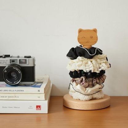 Vinoil Toilet Paper Holder Stand, Cute Cat Design Wooden Toilet Paper Holder Free Standing, Decorative Toilet Roll Holder, Scrunchies Holder Stand, Hair Ties Organizer