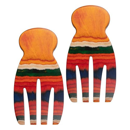 2 Pcs Salad Hands, Pakkawood Salad Tongs for Serving Salad Mixes, 7.25” Large Salad Servers Set, Kitchen Cooking Utensil, Serving Utensils for Tossing & Serving - color: Pakkawood Salad Hands