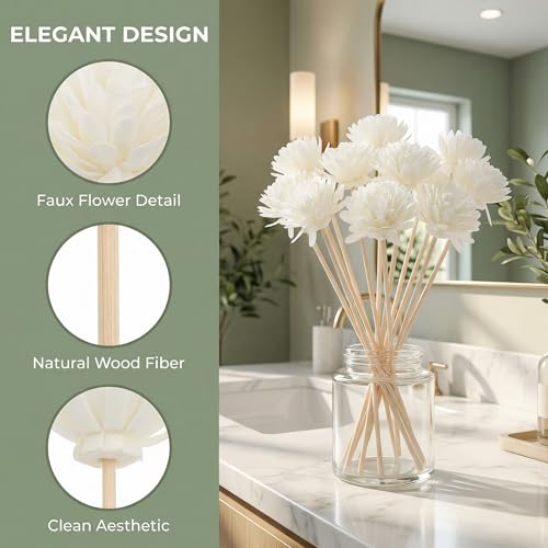 Beavorty Air Diffuser Oil Diffuser Sticks 30pcs Rattan Diffuser Sticks Aroma Diffuser Sticks Refill Replacement Reed Fragrance Diffuser Vase Fillers Diffusers