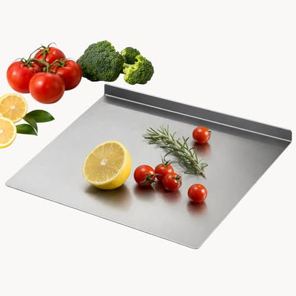 Stainless Steel Cutting Board with Counter Lip,Metal Pastry Board Kitchen | Dishwasher Safe Prep Tray for Meat, Vegetables, Bread and Dough,(16x11.8Inch) - size: 16"L x 11.8"W