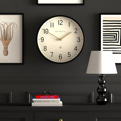 NEWGATE® Universal wall Clock | Large Metal Modern Classic Clock | 17" | Deep case in matt Black | Arabic Numbers | Mid-Century Style for Kitchen, Living Room or Office - style: Arabic