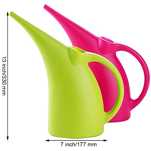 MyLifeUNIT Plastic Watering Can, Elegant Watering Pot, 1/2-Gallon (Green)