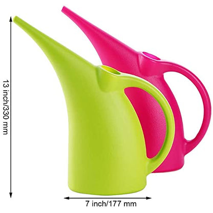 MyLifeUNIT Plastic Watering Can, Elegant Watering Pot, 1/2-Gallon (Green)