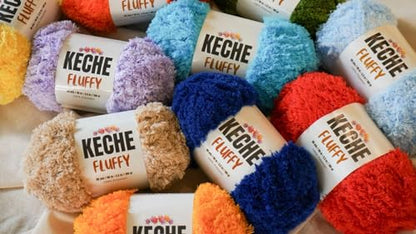 KECHE Fluffy Bulky Yarn – Super Soft Chunky Fuzzy Blanket Weight # 5 Yarn for Knitting Crocheting Crafting 3.5 oz (100 gr) 98 Yds (90 m) - Mustard - color: Mustard, size: 1 SKEIN