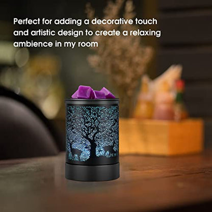 Enaroma Fragrance Wax Melts Warmer with 7 Colors LED Changing Light Scent Oil Candle Warmer for Home Office-Deer Timer - color: Deer Timer