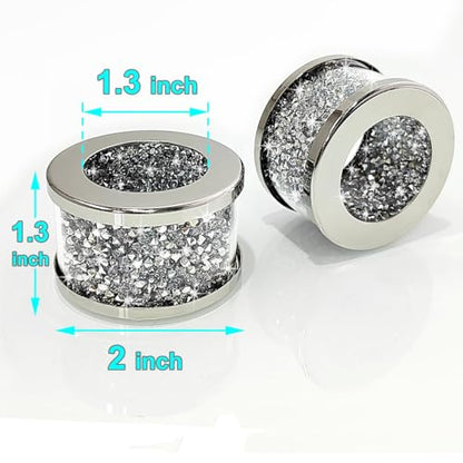 Silver Diamond Napkin Rings (Silver 12 Pack) | Crystal Glass Napkin Holder Glam Crushed Diamond Table Settings Bling Serviette Buckles Cloth Holder - color: Silver 12 Pack