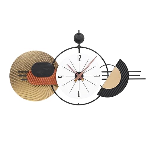 34x19 Inch Large Modern Decorative Wall Clock, Silent Non-Ticking Battery Operated Analog Clocks for Living Room, Kitchen, Bedroom & Office, Unique Abstract Design Home Wall Decor - color: D - 34x19 in