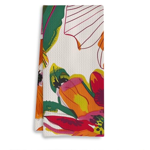 Watercolor Floral Kitchen Towels 16x24 Inches - Modern Bright Flowers Decorative Hand Towels for Bathroom, Kitchen Dish Towels, Kitchen Bathroom Decor - color: 8- Abstract Towels