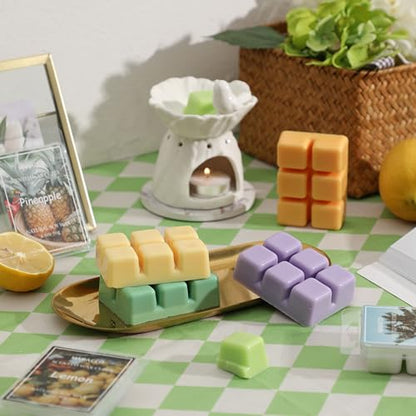Maracco Summer Fruit Scented Wax Melts, Soy Wax Cubes for Wax Warmer | Scentsy Wax Melts, Coconut Vanilla, Pineapple, Lemon, Lavender, Mango, Mint, 6x2.5 oz - color: Fruit Plants