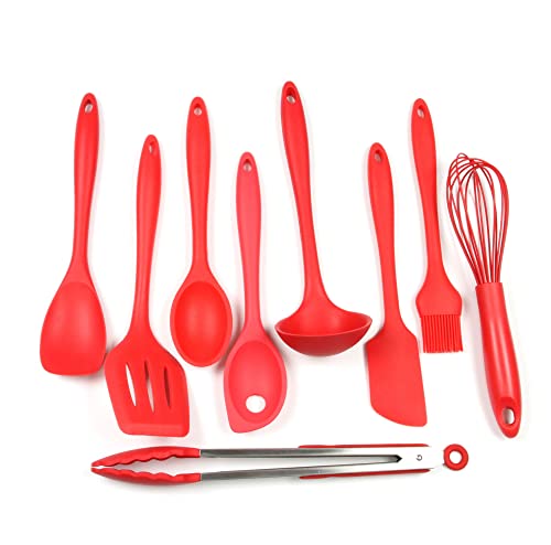 Chef Craft Premium Silicone Kitchen Tool and Utensil Set, 9 Piece, Red - color: Red, size: 9 Piece Set