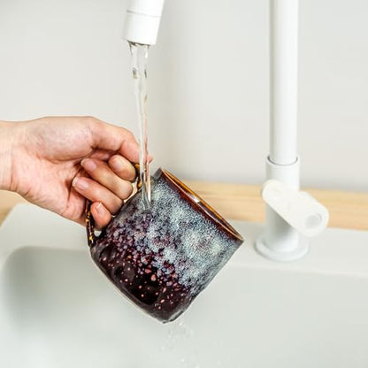 Ceramic Coffee Mugs - 12 Ounces Ceramic Mugs - Tea Cups with Handle - Funny Cappuccino Cups - Dishwasher Safe, Set of 4 - color: Speckled Black Purple