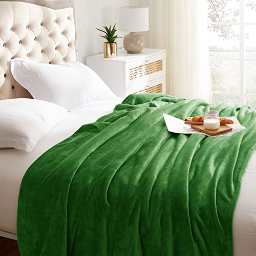KMUSET Fleece Blanket Twin Size Emerald Lightweight Super Soft Cozy Luxury Bed Blanket Microfiber - color: Emerald, size: Twin(60"x80")