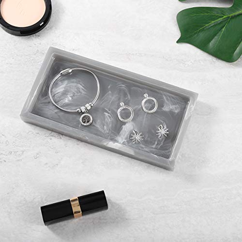 Luxspire Resin Bathroom Vanity Tray Countertop Organizer, Mini, Ink Gray | 8 x 4 inch, non-slip waterproof resin, easy wipe clean, fits bath kitchen vanity, holds jewelry toiletries soap - color: Ink Gray, size: Mini