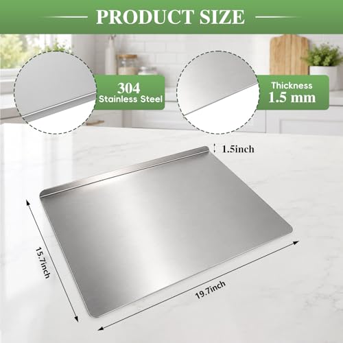 50*40cm/19.7*15.8inches L-Shaped Counter Cutting Board with Lip for Kitchen | Metal Cutting Board 304 Stainless Steel,Double-Sided Use Chopping Board - Perfect for Baking,Bread,Meat,Fruits,Vegetables - size: 19.7"L x 15.8"W