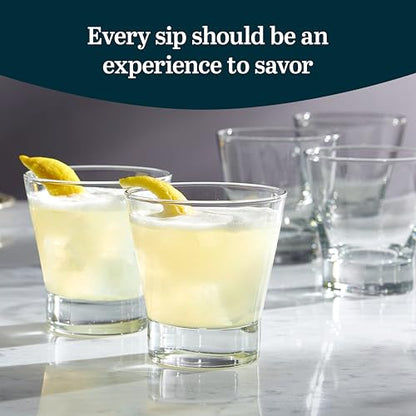 Libbey Bar Essentials Double Old Fashioned Glasses,10.5oz, Clear Drinking Glasses Set of 6, Modern Rocks Glass Set for Special and Everyday Use - color: DOF MODERN 6