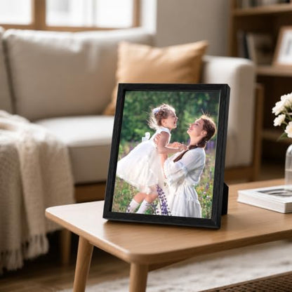 Shadow Box Frame 8"x 10" - 4 Pack Wood Deep Shadowbox with Glass Shadow Boxes Display Cases Suitable for Photos, Dried Flowers, DIY Crafts Medals Picture Frames for Wall Tabletop (Black) - size: 8x10-4pcs-black