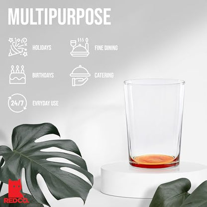 Red Co. Multicolor Large Drinking Glasses for Water, Juice and Cocktails, 16 Ounce - Set of 6