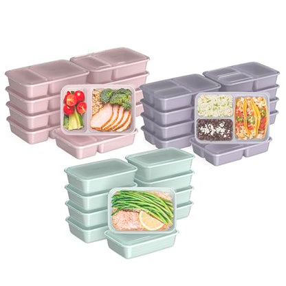 Bentgo Prep Meal Prep Kit, 1, 2 & 3-Compartment Containers, 60 Piece Set | Portion Control, Stackable, Microwave, Freezer & Dishwasher-Safe, Reusable, PFAS & BPA-Free (Floral Pastels) - color: Floral Pastels
