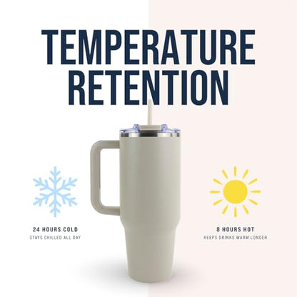Hogg Big Swig 40oz Tumbler with Handle and Straw - Peach Fizz, 40 oz Tumbler, Insulated Cup with Handle, 40oz Water Bottle with Straw, Thermal Cups, Leak Proof Lid, Travel Mugs, Stainless Steel - color: Peach Fizz