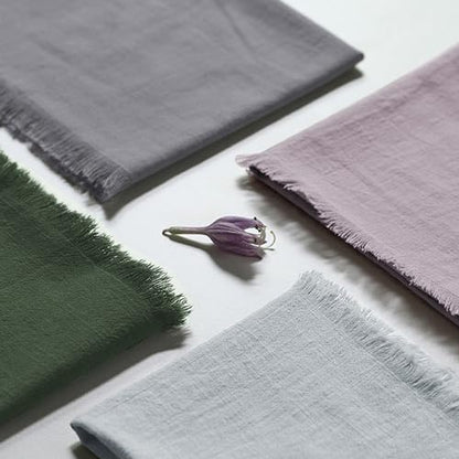 Handmade Cloth Napkins with Fringe，18x18 Inch Set of 4 - Black | 100% Cotton Napkins with Fringe，Delicate Handmade Cloth Napkins for Dinners, Parties, Weddings and More - color: Black