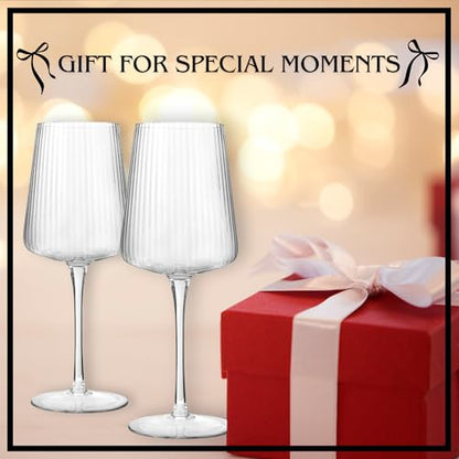 ARTLAND Soho Optic 14 oz Goblet, Set of 4 - Elegant Design, Versatile Use for Wine, Cocktails, and Beverages, Durable Construction, Great for Gatherings, Easy to Clean, Thoughtful Gift Idea (Clear) - color: Clear, style: Goblet (4-Piece)