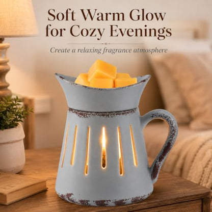 Ceramic Wax Melt Warmer, Electric Wax Warmer for Scented Wax Cubes | Candle Wax Warmer for Bedroom Bathroom Office Decor, Flameless Fragrance Warmer, Gifts for Women Mom Teacher Owl Lovers