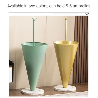 Home Umbrella Shape Metal Entrance Umbrella Stand Holder with Creative Handle Commercial Umbrella Racks with Bottom Foot and Metal Frame for Entryway(Gold) - color: Gold