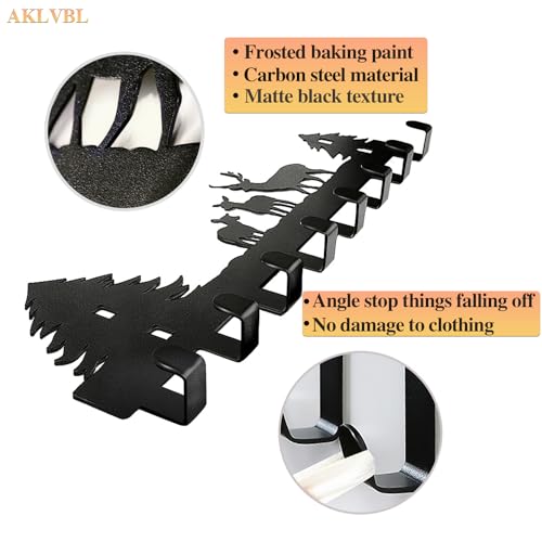Over The Door Hooks for Hanging Coat Rack Towel Hook Metal Door Hanger Hook Black Coat Hook for Hat,Clothes,Keys,Pet Leash,Umbrella