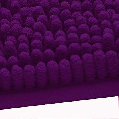 Madeals Long Bathroom Rugs Chenille Runner Bathroom Mat Kitchen Rug Purple - color: Purple, size: 20"x 46"