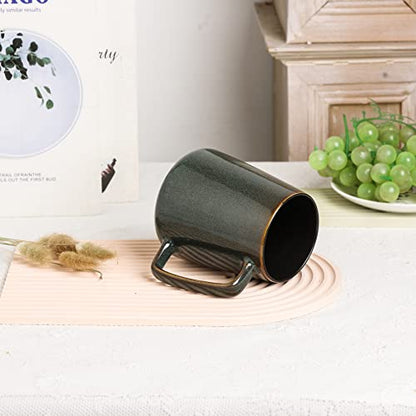 Large Ceramics Coffee Mugs,24 oz,Large Handle Design,Extra Large Tea and Coffee Cup for Office and Home，Microwave and Dishwasher Safe(Color:24 oz green) - color: 24 oz green