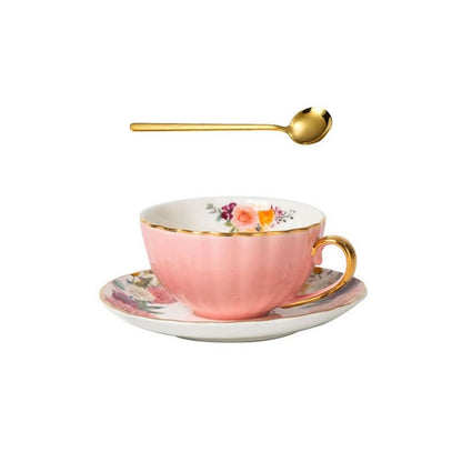 British Multicolor Ceramics Afternoon Tea Coffee Cup Saucer Set Wedding Gift - color: Styles3