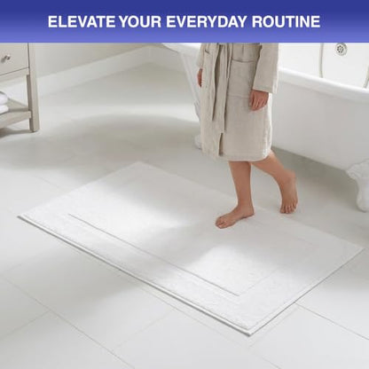 Soft and Absorbent White Bath Mat - Quick-Drying, Non-Slip Bathroom Rug with Plush Comfort for Spa-Like Feel - Durable and Machine Washable - (White, Bath Mat) - style: Bath Mat