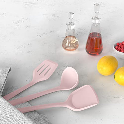 AOTHOD Silicone Cooking Utensils Set - 446°F Heat Resistant Kitchen Utensils, Spatula,Turner Tongs,Spoon,Whisk,Kitchen Utensil Gadgets Tools Set for Nonstick Cookware,Dishwasher Safe BPA Free(Pink) - color: Pink