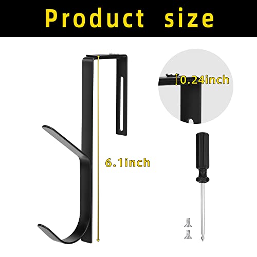 2Pcs Adjustable Metal Double Coat Hooks, Fits 1.35-3.5 Inch Cubicle Panels | Adjustable Width for Most Partition Panels, Double-Hook for Easy Hanging, High Load-Bearing Capacity, Sturdy Metal Material - color: 2pcs