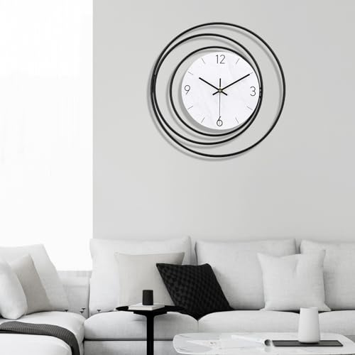Dankeit Decorative Wall Clock,Silent Non-Ticking Quality Quartz Movement Battery Operated,Large Wall Clocks for Living Room Kitchen Home Bathroom Bedroom Wall Decor,13x13inch,White - color: White-13inch