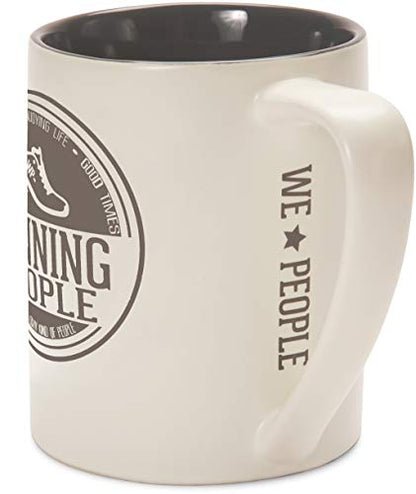 Pavilion - Running People - Gray & Cream 18 oz Coffee Mug