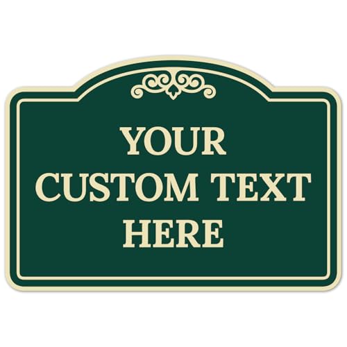 Custom Decorative Sign, Personalized Metal Sign for Business, Driveway, Home, Airbnb, Office Door Plaque, Green Background Sign 7x10 Inches, ACM, Fade Resistant, Made in USA by Sigo Signs - color: Green Background, size: 10x7