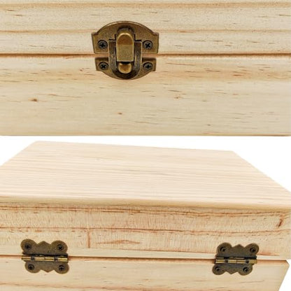Anktily Unfinished Wooden Storage Organizer Box with Lid, Unpainted Wood Case Box for Small Keepsakes, Jewellery, Tea Bag Holder Case (17 Grids) - style: 17 Grids