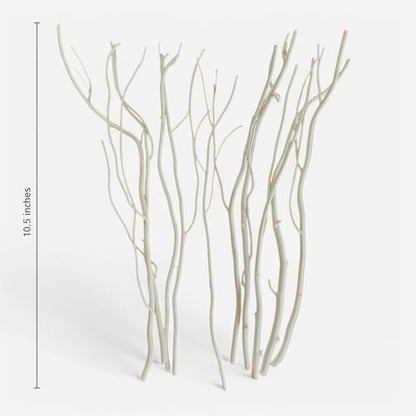 Willow Branch Diffuser Reeds, 25pcs, 10.5 inches, Natural Wooden Reed Diffuser Sticks, Decorative Branches, Essential Oil, Aromatherapy, Natural Home Decor (White)